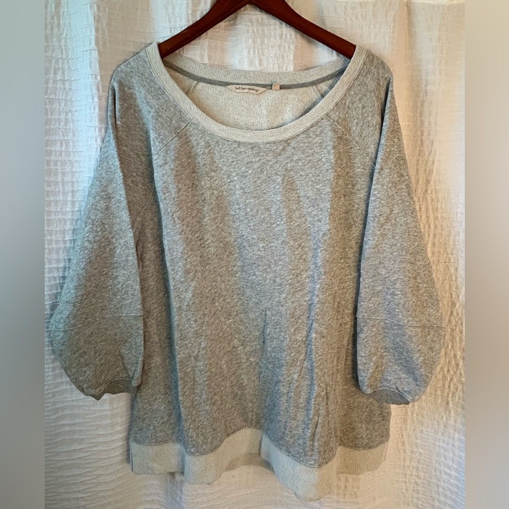 Soft Surroundings Heather Gray Pullover Sweatshirt
